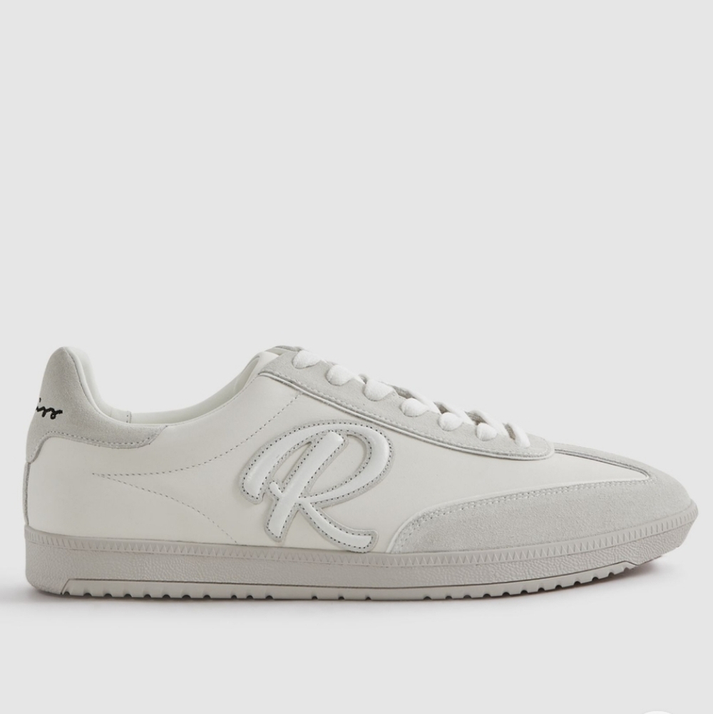 Reiss Off-White Leather & Suede Trainer Sneakers